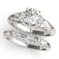Diamond Engagement Ring Floral Openwork Design 1/2-Carat 1-Carat to 5-Carat in 14K 18K White Yellow Gold or Platinum