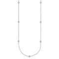 Platinum and Lab Grown Diamond Necklace with Bezel Set Diamond Accent Stations in 16'' 18'' and 20'' Lengths