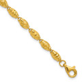 Solid 24K Gold Textured and Faceted Barrel Bead 18'' inch Necklace or 7.5" Bracelet