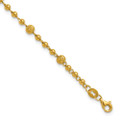 Solid 24K Gold Textured and Beaded 18'' Inch Necklace or 7.5" Bracelet