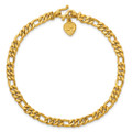 Solid 24K Gold Figaro Link 4.8mm Chain Bracelet or Necklace 8" 16" 18" 20" 24" or 30" Inches