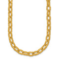 Solid 22K Gold Brushed and Hammered 6.5mm Solid Oval Link Chain 20'' or 24'' Inches