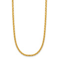 Solid 24K Gold Rolo Link 2.1mm or 3.0mm Satin Finish Chain Necklace 16" 18" 20" or 24" Inches