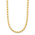 Solid 24K Gold Square Barrel Link Chain Necklace 3mm in 16" 18" 20" 24" or 30" Inches