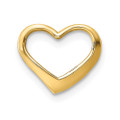 14K Yellow Gold 2-D Floating Heart Charm Pendant