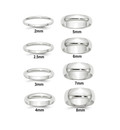 14K Solid White Gold Wedding Bands Half Round Style with Free Inside Ring Engraving 2mm 2.5mm 3mm 4mm 5mm 6mm 7mm 8mm Widths