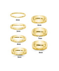 10K Solid Yellow Gold Standard Comfort Fit Wedding Bands with Free Inside Ring Engraving 2mm 3mm 4mm 5mm 6mm 7mm 8mm Widths