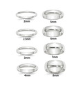 10K Solid White Gold Wedding Bands Rings Half Round Style with Free Inside Ring Engraving 2mm 2.5mm 3mm 4mm 5mm 6mm 7mm 8mm Widths