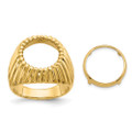 Wideband Distinguished Gold Coin Bezel Ring - 13mm - 21.6mm Coin Size in mm - 14K Yellow Gold - Men's Polished Vertical Fluting - Coin Bezel Ring Wideband Distinguished Gold Coin Bezel Ring - 13mm - 21.6mm Coin Size in mm - 14K Yellow Gold - Men's Polished Vertical Fluting - Coin Bezel Ring