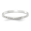 10K White Gold 2mm Width - 4mm - 14mm Size - Standard Weight Flat Comfort Fit Wedding Band