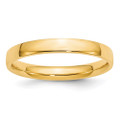 14K Yellow Gold 3mm Width - 4mm - 14mm Size - Lightweight Comfort Fit Wedding Band
