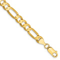 14K Yellow Gold 6.75mm Width - 7 inch - 28 inch Length - Concave Open Figaro with Lobster Clasp Chain