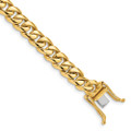 14K Yellow Gold 7.25mm Width - 8 inch - 24 inch Length - Hand Polished Rounded Curb Link with Box Catch Clasp Chain