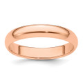 14K Rose Gold 4mm Width - 4mm - 14mm Size - Half Round Wedding Band