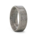 Mens Flat Titanium Beveled Edges Meteorite Pattern Wedding Ring - 8mm Wide - Style name: ASTRAIOS