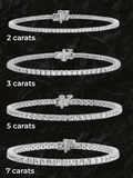 Lab Grown Diamond Tennis Bracelet set in 14K White or Yellow for Women - 7 Inch Solid Casted Design with Box Catch Safety Clasp