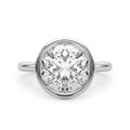 Roy Rose Jewelry 950 Platinum 2 Carat Round Diamond Solitaire Bezel Set Engagement Ring - Modern Minimalist Bridal Setting - Secure Bezel Design With Ring Size 4 - 10
