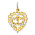 10K Yellow Gold Heart Charm - (A81-841)