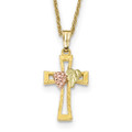 10k Tri-Color Gold Black Hills Gold Crucifix Necklace - length: 18 inches - (B22-126)