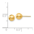 Leslie's 14K Yellow Gold Polished 6mm Ball Post Earrings - (B34-869)