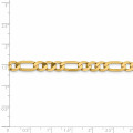 Leslie's 14K Yellow Gold 6.25mm Flat Figaro Chain Necklace - Length 20'' inches - (B18-586)