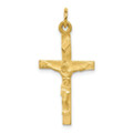 10K Yellow Gold Solid Polished Crucifix Pendant - (A82-263)
