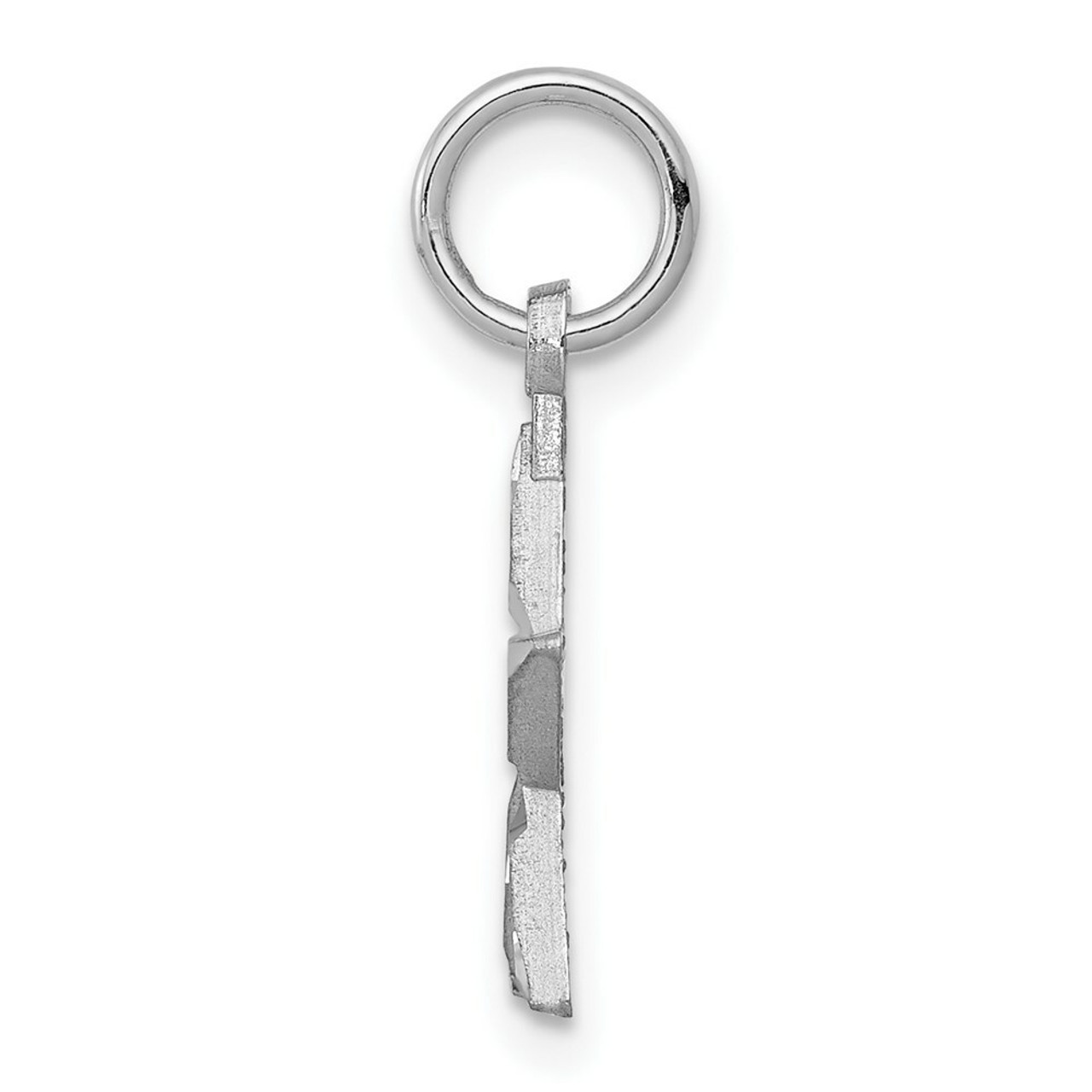 10K White Gold Diamond-cut Star Charm - (A82-417)