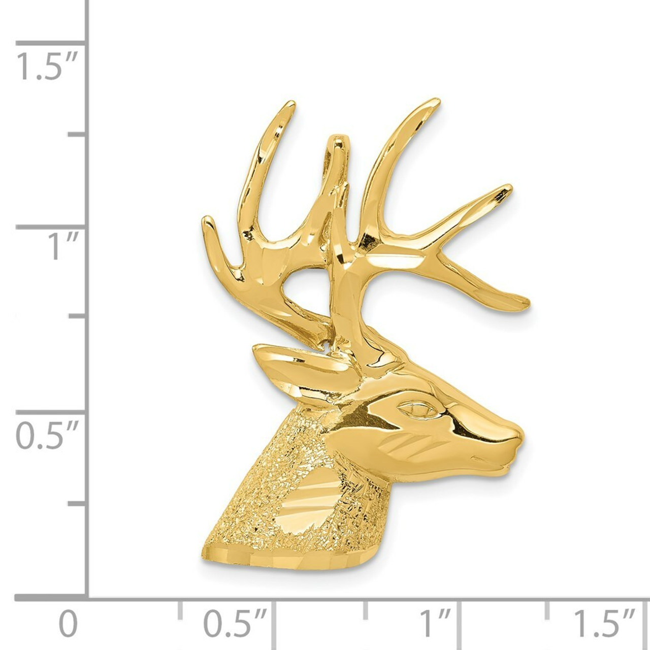 14K Yellow Gold Laser Cut Deer Charm - (A82-445)