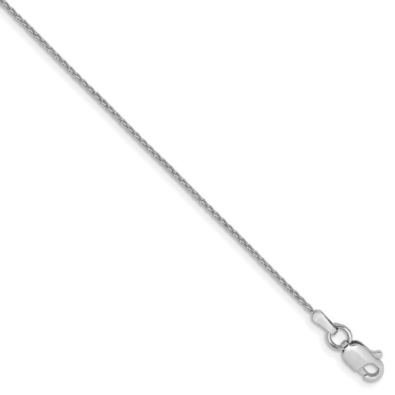 14K White Gold 0.9mm Parisian Wheat Chain Anklet Bracelet - Length 10'' inches - (C63-963)