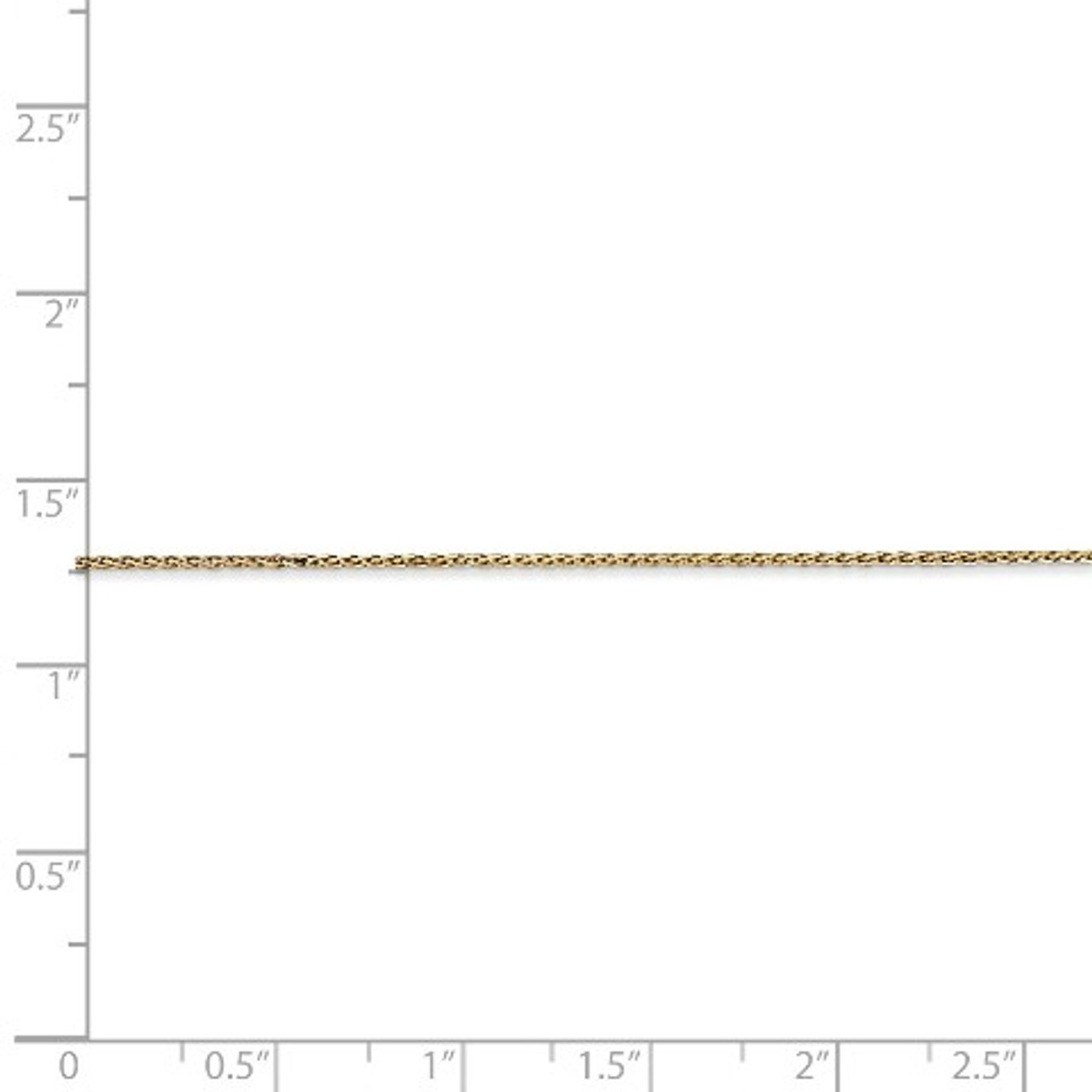 14K Yellow Gold 0.8mm Round Diamond-cut Wheat Chain Anklet Bracelet - Length 10'' inches - (C63-967)