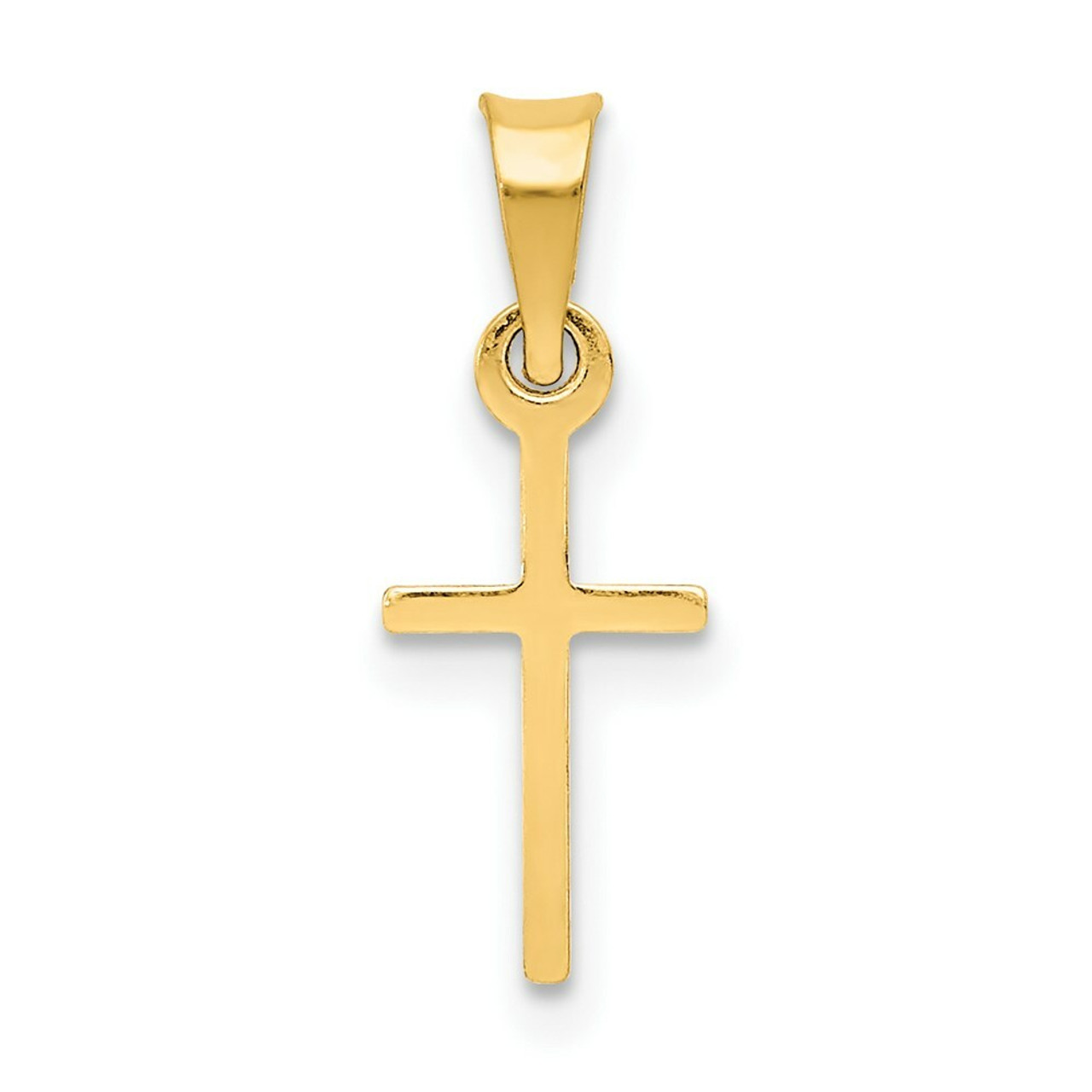 14K Yellow Gold Polished Cross Charm 17mm length - (A83-311)