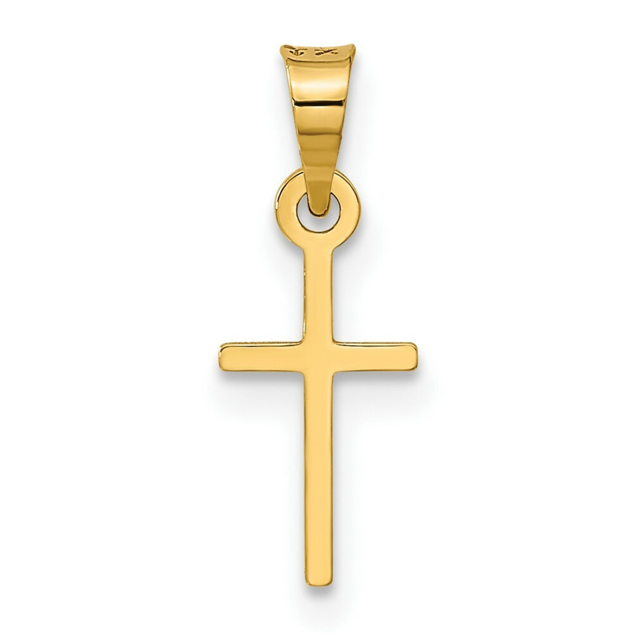 14K Yellow Gold Polished Cross Charm 17mm length - (A83-311)