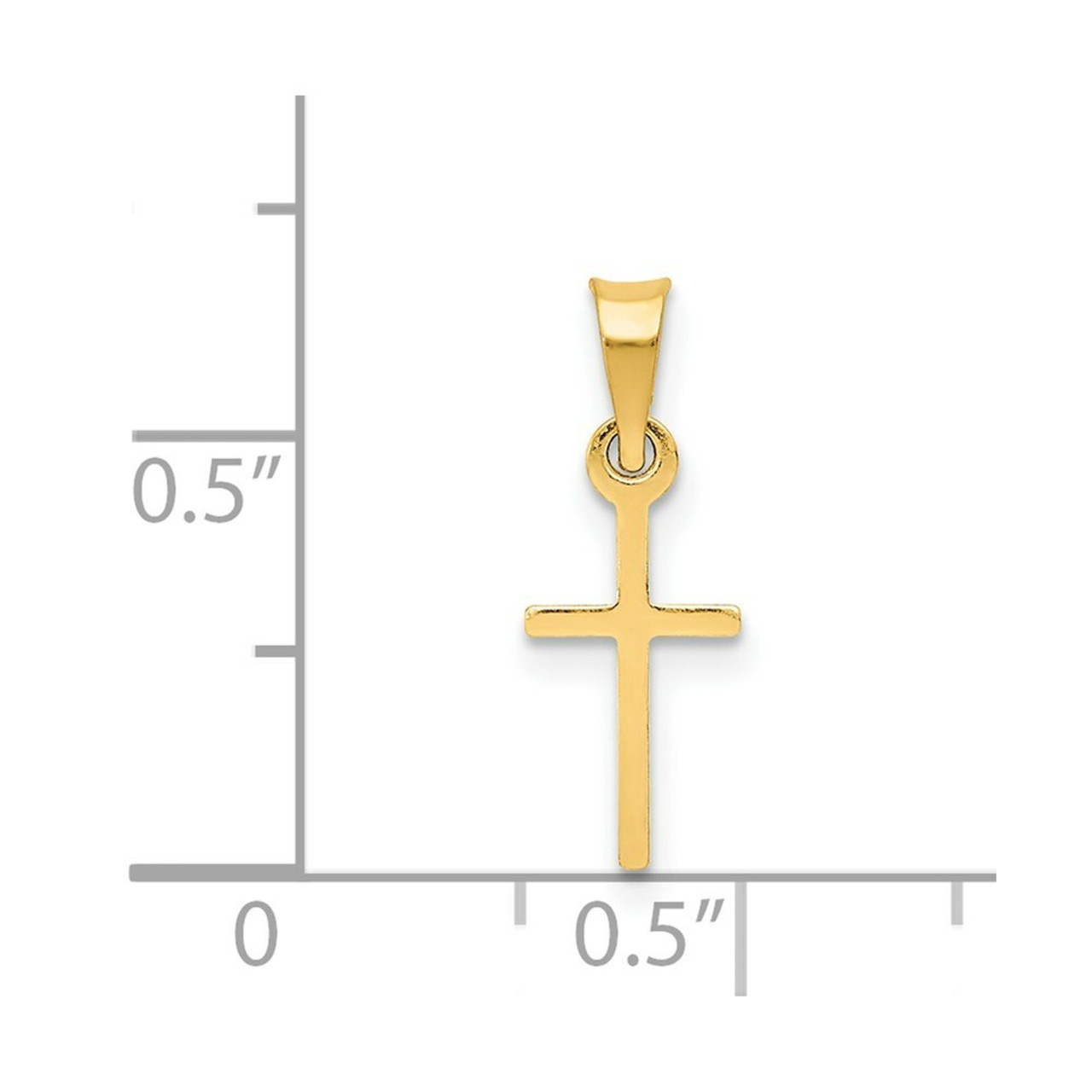 14K Yellow Gold Polished Cross Charm 17mm length - (A83-311)