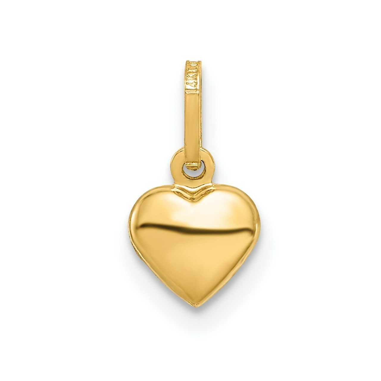 14k Yellow Gold Small Hollow Heart Charm 