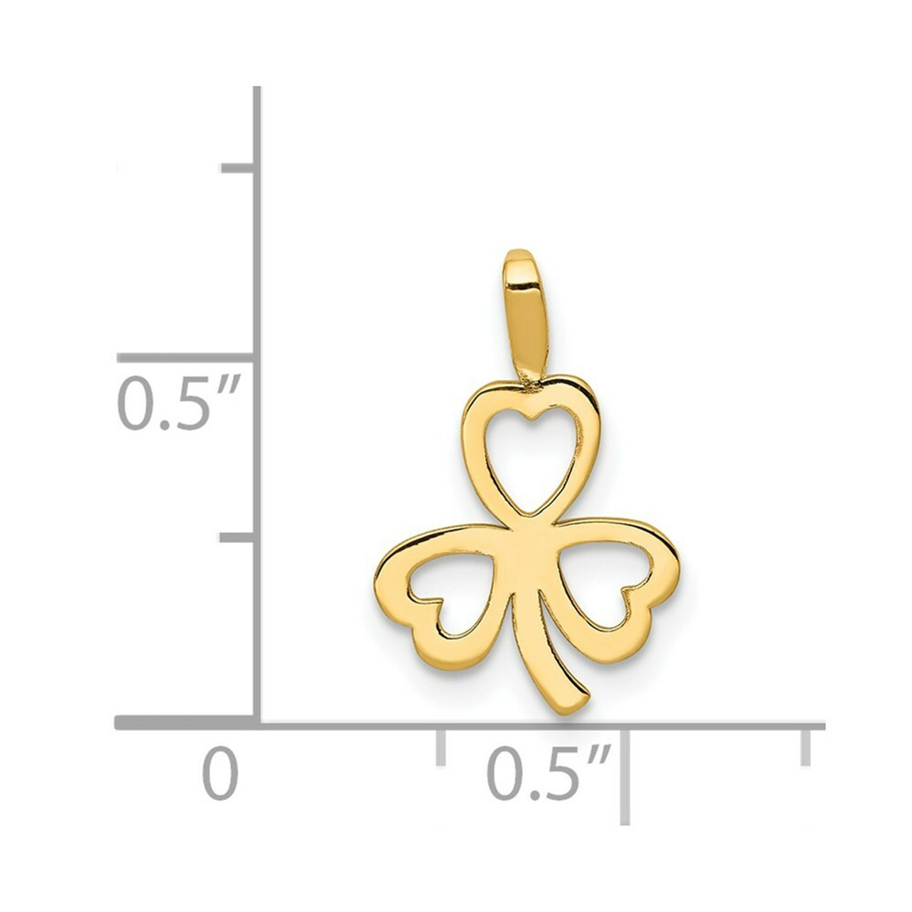 14K Yellow Gold Heart Clover Charm - (A82-628)