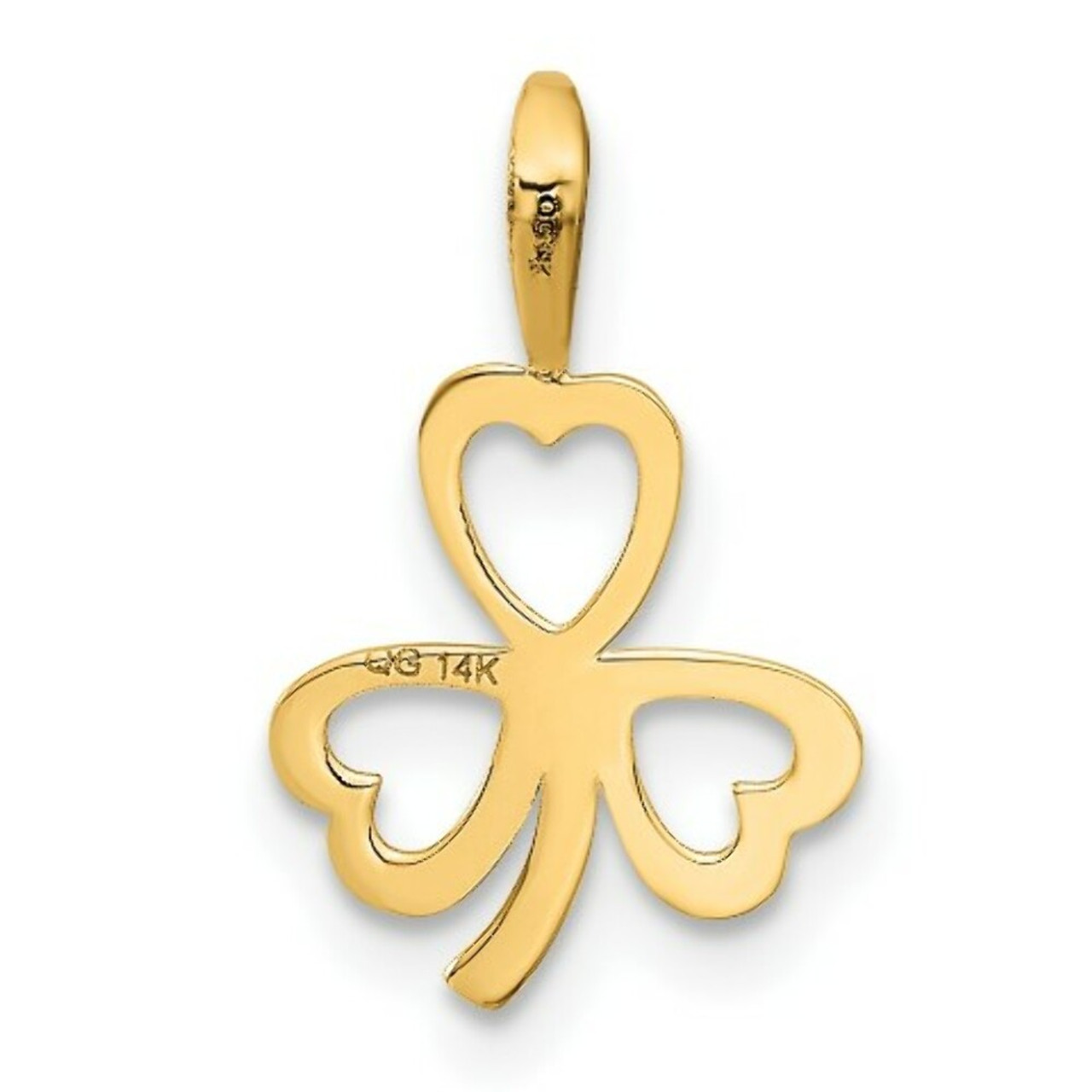 14K Yellow Gold Heart Clover Charm - (A82-628)