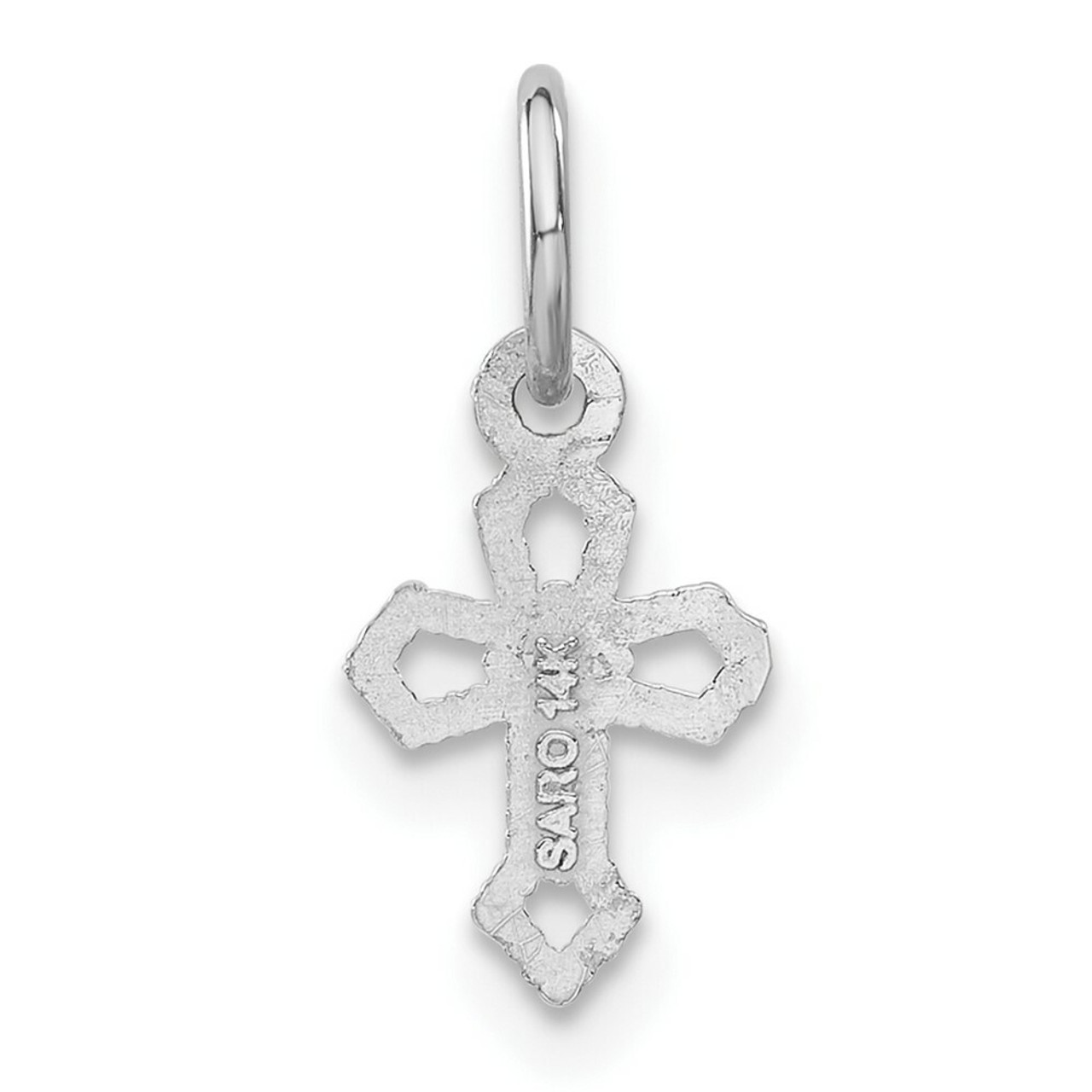 14K White Gold Passion Cross Charm - (A83-963)