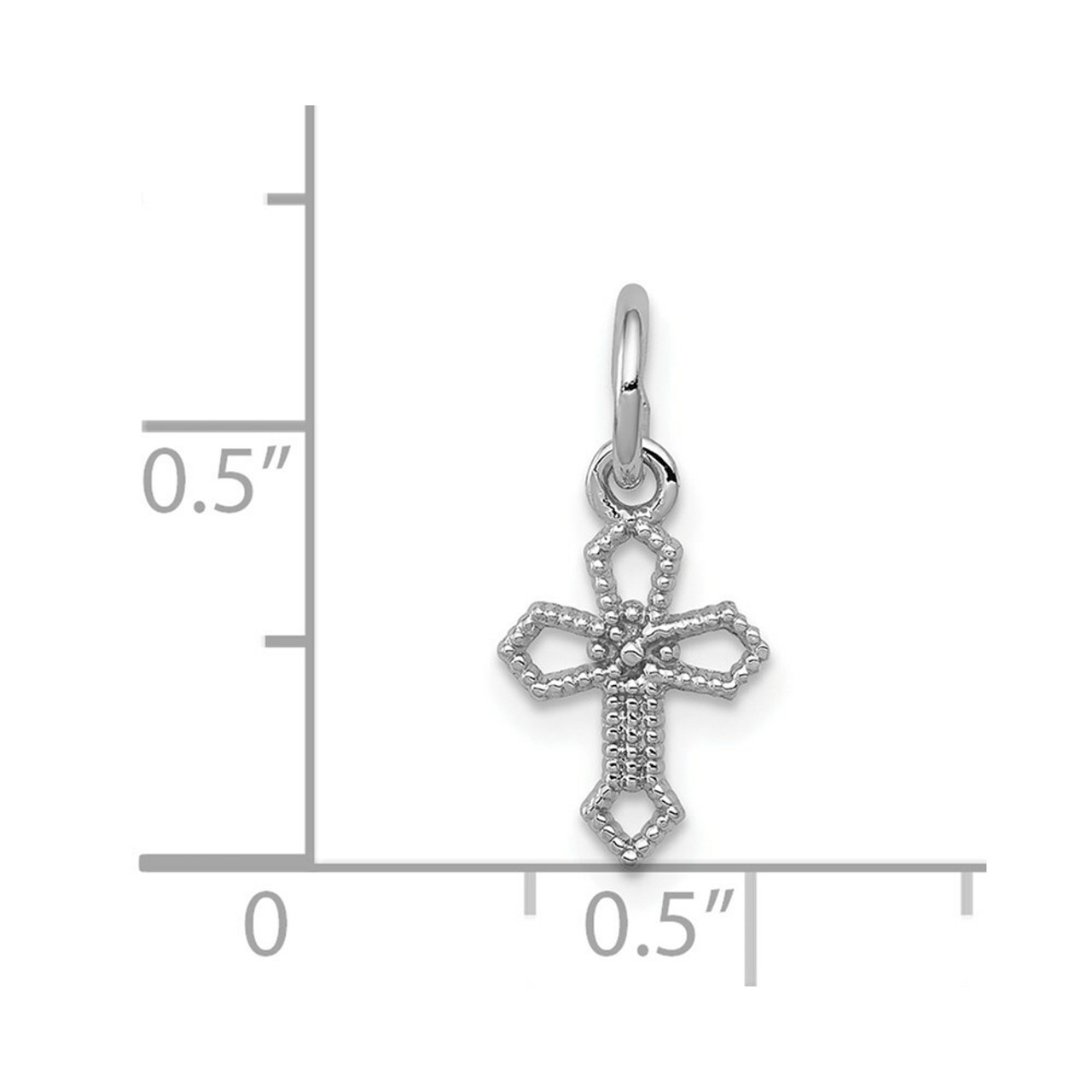 14K White Gold Passion Cross Charm - (A83-963)
