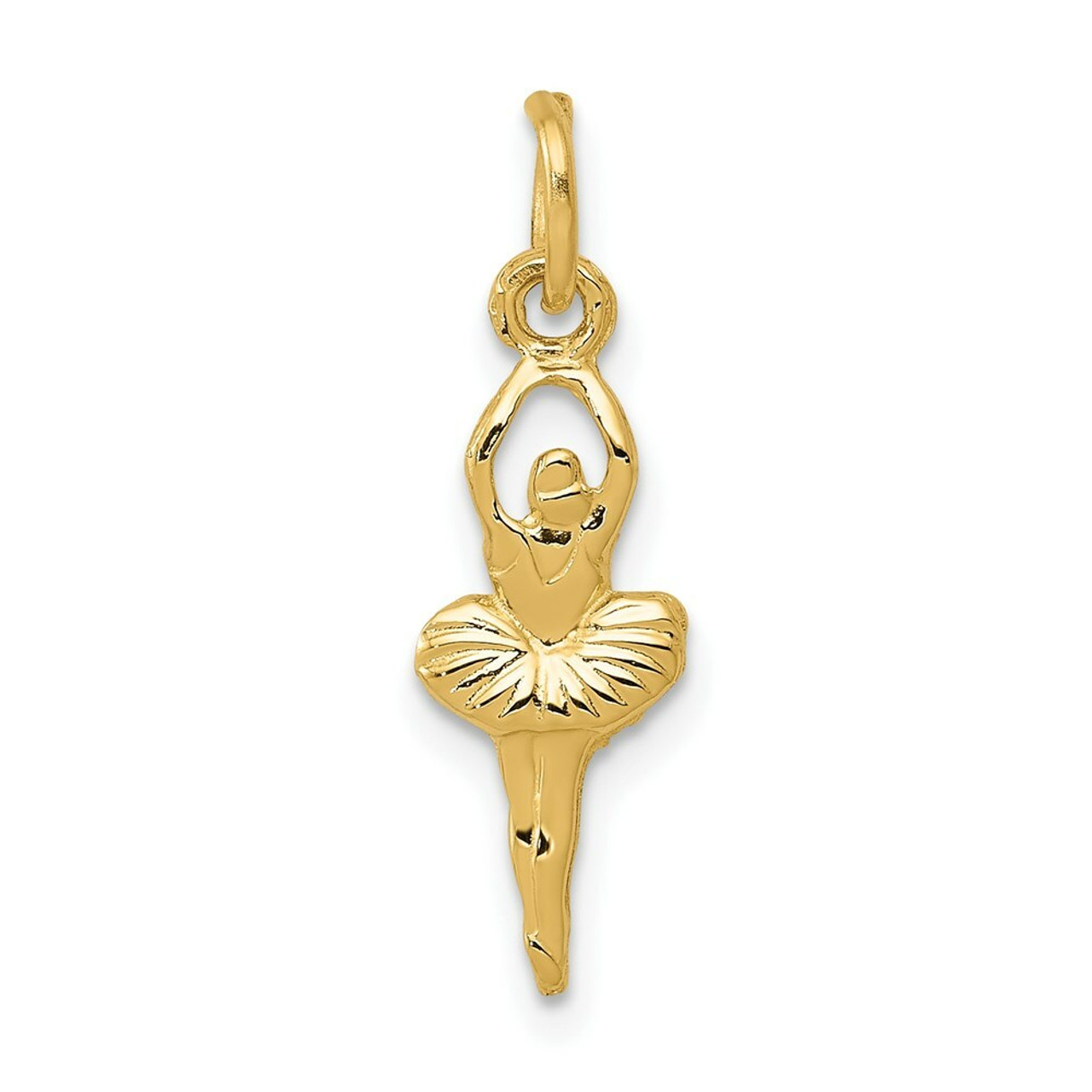 14K Yellow Gold Polished Ballerina Charm - (A86-337)