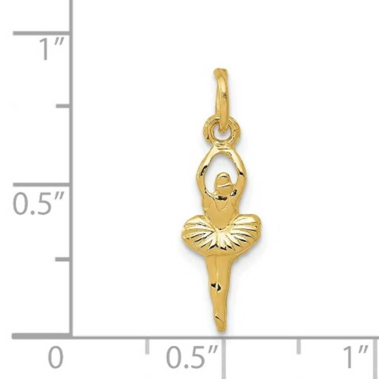 14K Yellow Gold Polished Ballerina Charm - (A86-337)