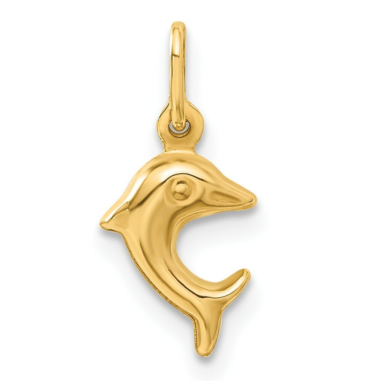 14K Yellow Gold Dolphin Charm - (A86-897)