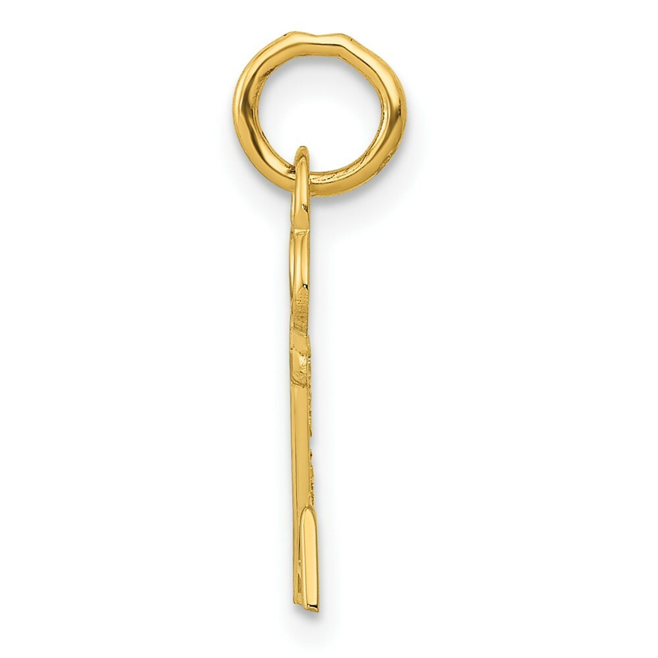 14K Yellow Gold A Letter Initial Key Charm - (A87-158)
