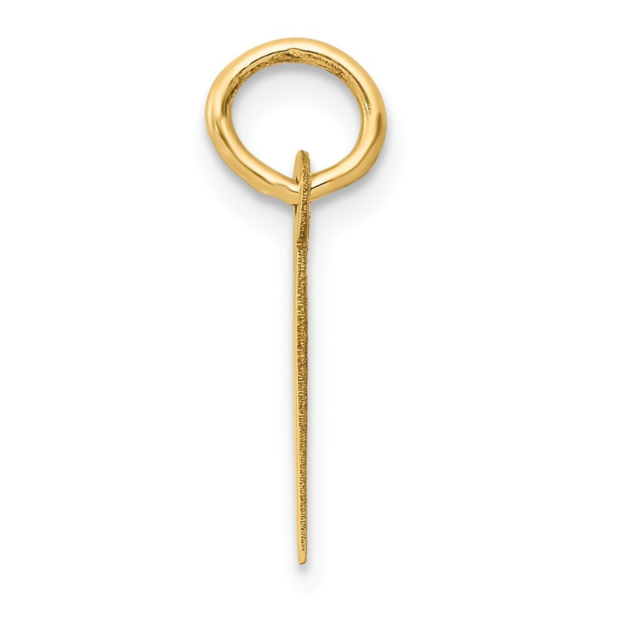 14K Yellow Gold Small Slanted Block Initial Letter I Charm Pendant - (B13-196)