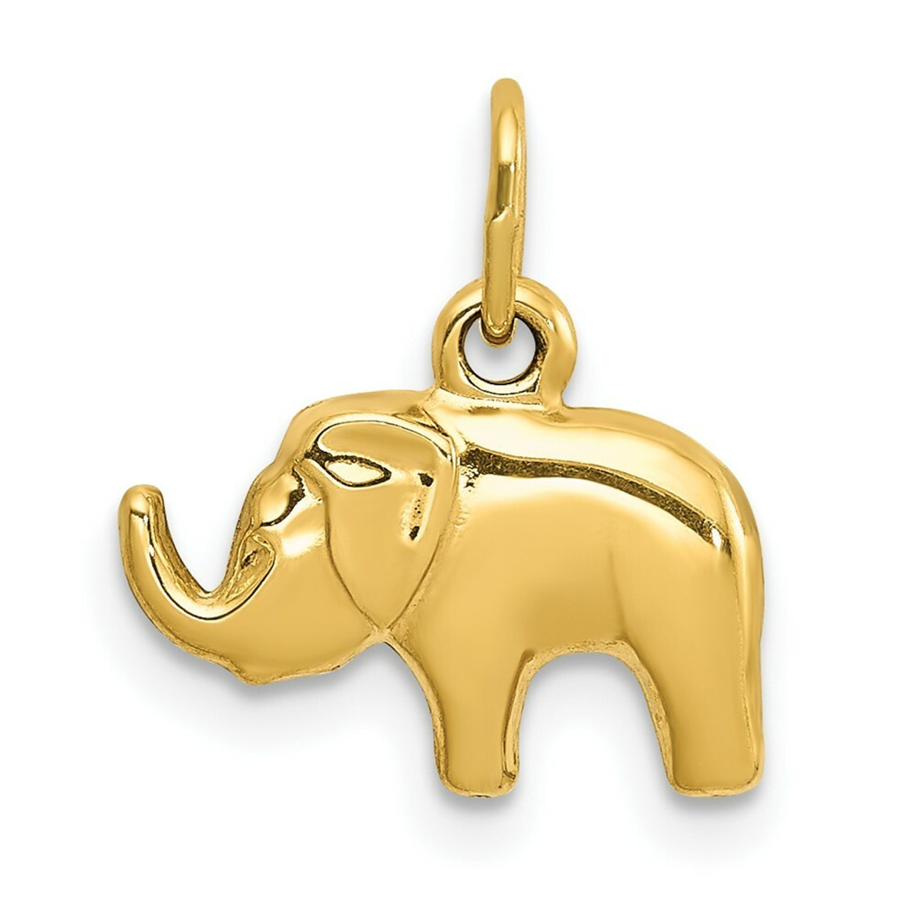 14K Yellow Gold Elephant Charm - (A83-239)