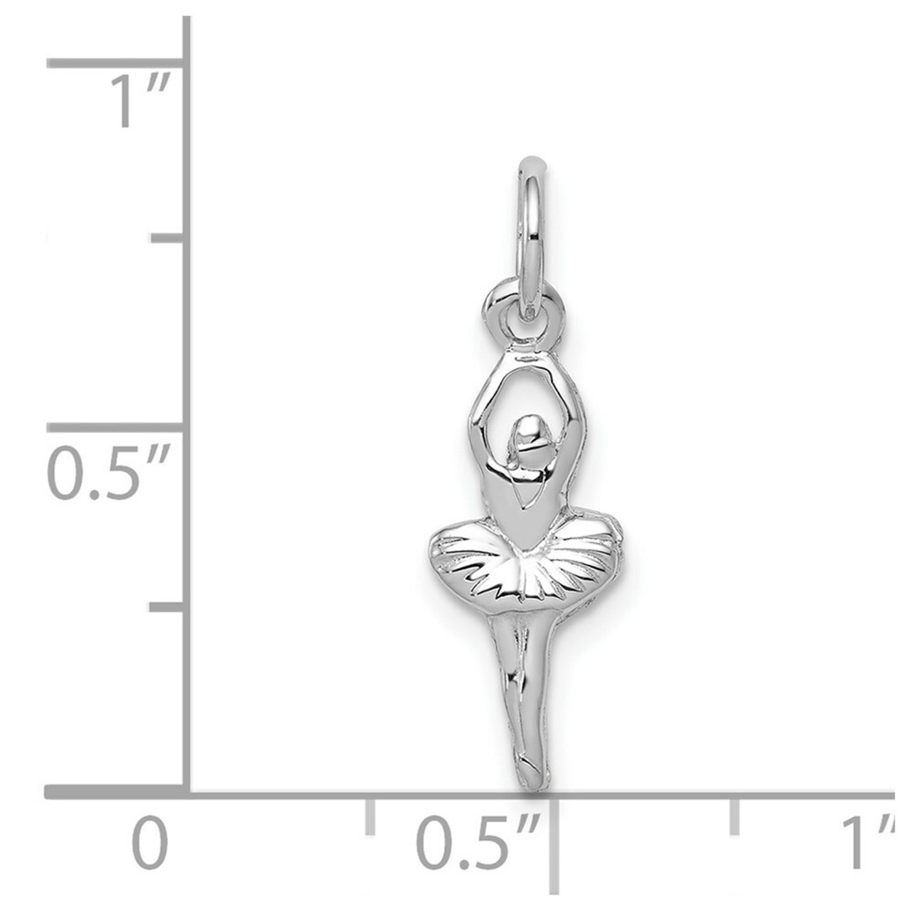 14K White Gold Ballerina Charm - (A86-373)