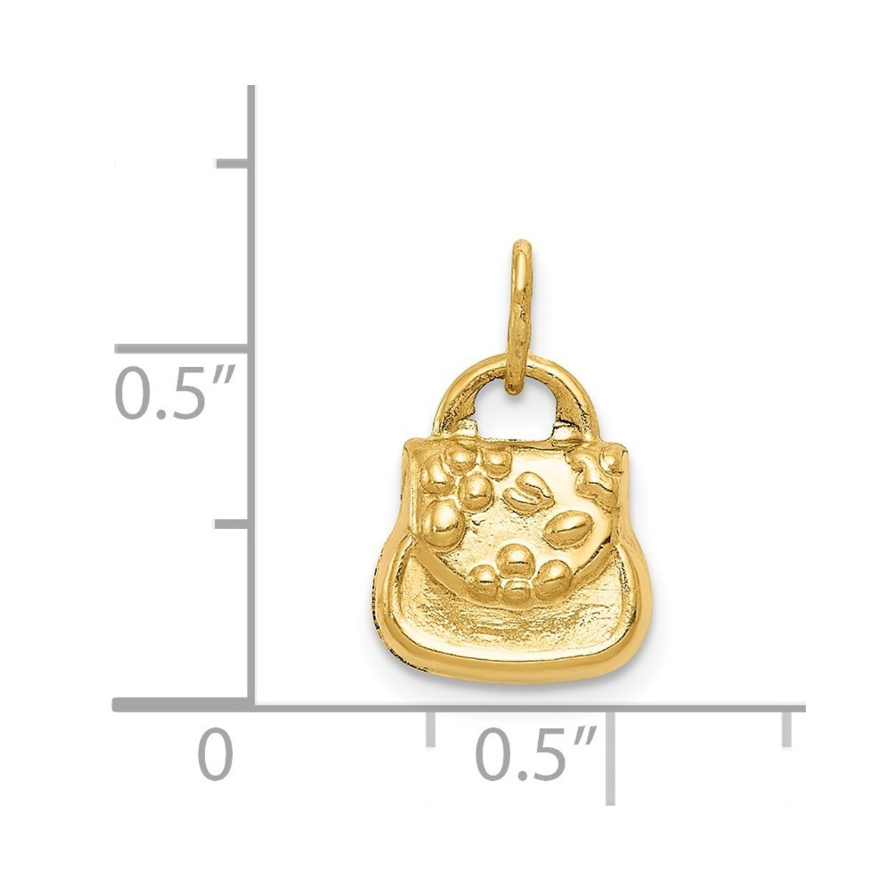 14K Yellow Gold 3-D Purse Charm - (A83-124)
