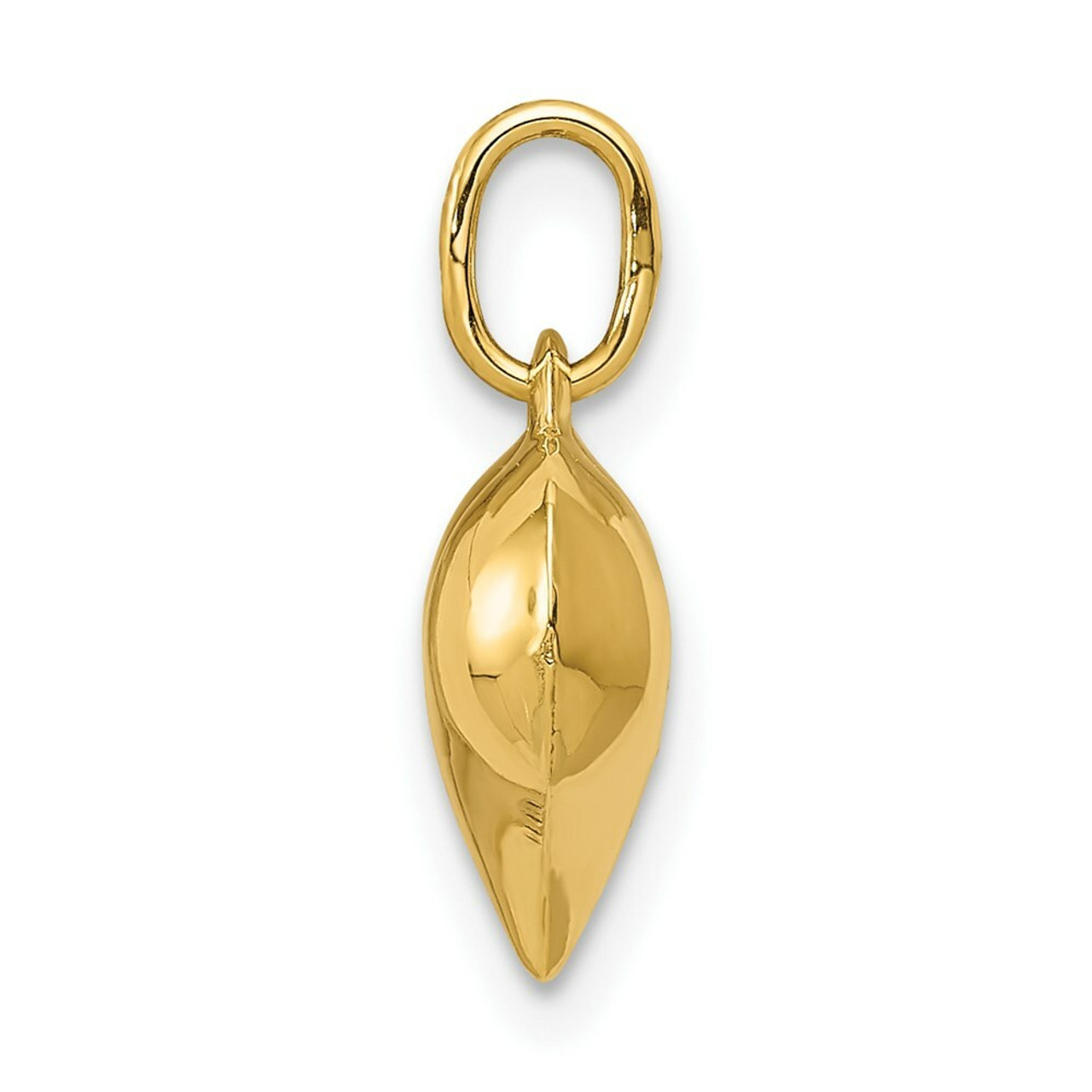 14K Yellow Gold Puffed Diamond-cut Heart Charm - (A83-423)
