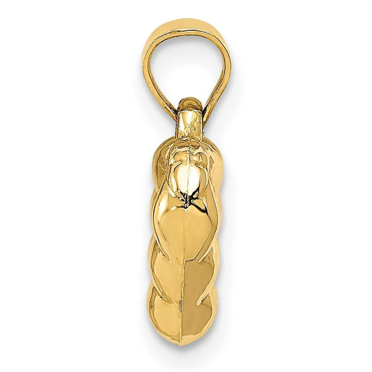 14K Yellow Gold Quilted Puffed Heart Charm - (A84-233)