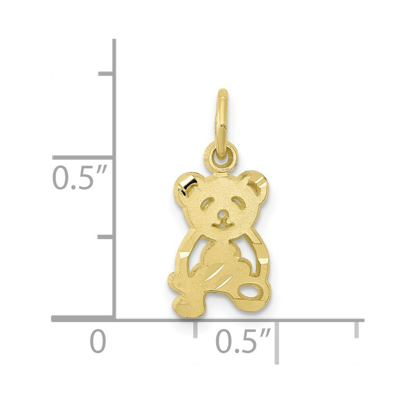 10K Yellow Gold Teddy Bear Charm - (A86-647)