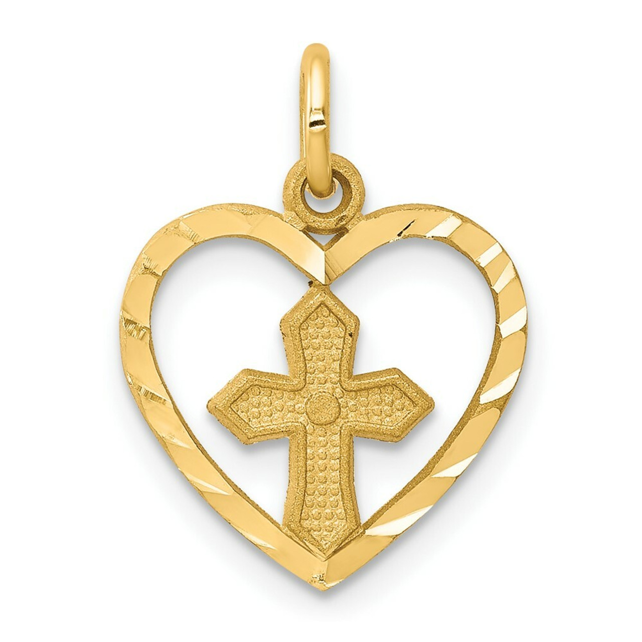 10K Yellow Gold Cross Charm - (A86-653)